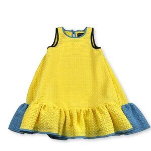 Pre-owned Victoria Beckham for Target 5T Yellow/Blue Dress Spring Easter